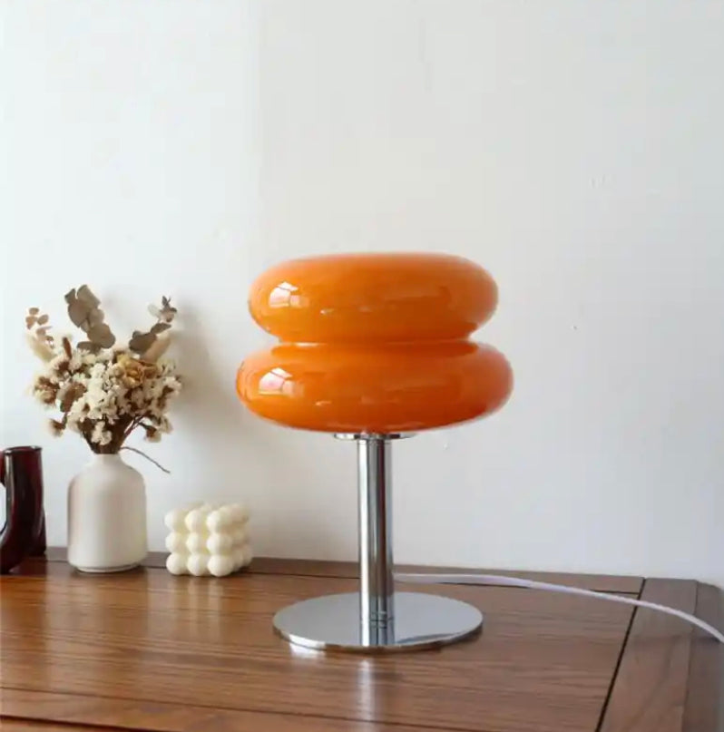 Orange Glass Macaron Chrome Lamp