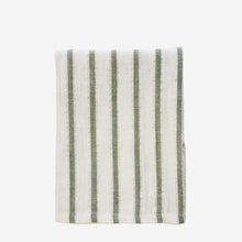 Load image into Gallery viewer, Green Stripe Cotton Tea Towel