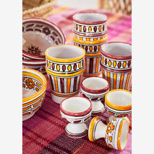 Load image into Gallery viewer, Red Handpainted Ceramic Egg Cup