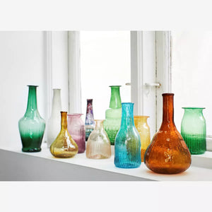 Recycled Green Glass Stem Vase