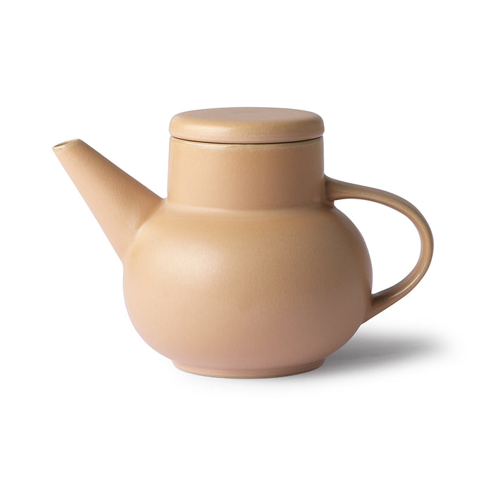 hkliving hk living putty buff sand colour ceramic stoneware teapot lid handle spout bubble tea pot
