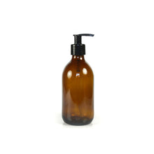 Load image into Gallery viewer, Pair of 250ml Amber Glass Apothecary Pump Bottles
