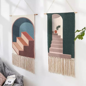 Printed Cotton Tassel Wall Hanging