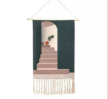 Load image into Gallery viewer, Printed Cotton Tassel Wall Hanging