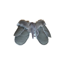 Load image into Gallery viewer, Childrens Sheepskin &amp; Suede Mittens on String
