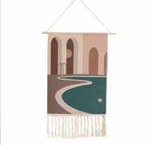Load image into Gallery viewer, Printed Cotton Tassel Wall Hanging

