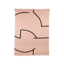 Load image into Gallery viewer, Blush Cotton Throw with Black Tufted Lines

