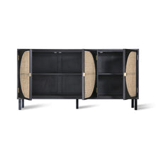 Load image into Gallery viewer, Black Cane Webbing Sideboard Cabinet
