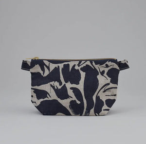 Navy Creatures Printed Linen Wash Bag