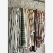 Load image into Gallery viewer, Check Forest Green Woven Cotton Throw
