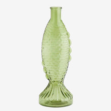 Load image into Gallery viewer, Green Glass Fish Vase
