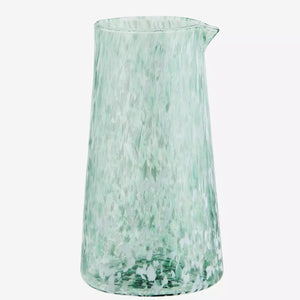 Mint Mottled Glass Water Jug