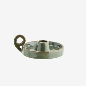 Green Stoneware Candleholder