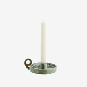 Green Stoneware Candleholder