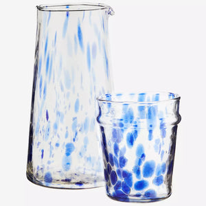 Cobalt Blue Mottled Drinking Glass