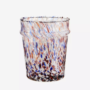 Orange & Blue Mottled Drinking Glass