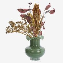 Load image into Gallery viewer, Ruffled Green Glass Vase
