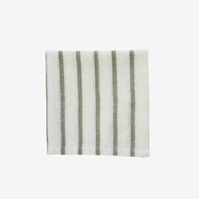 Load image into Gallery viewer, 4x Green Stripe Cotton Napkins
