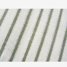 Load image into Gallery viewer, Green &amp; Silver Stripe Cotton Tablecloth
