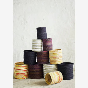 Trio of Black Cotton Baskets