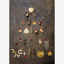 Load image into Gallery viewer, Mini Aged Brass Mistletoe Hanging Christmas Decoration
