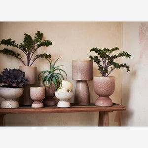 Sculptural Stoneware Pedestal Flower Pot