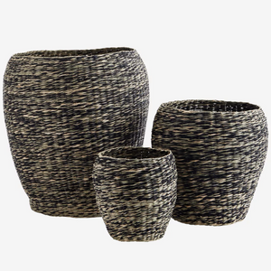 Trio of Organic Shaped Mottled Baskets