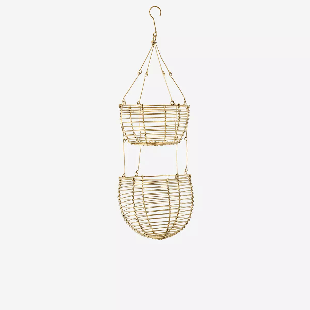 Brass Hanging Wire Egg Storage Baskets