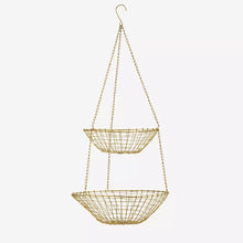 Load image into Gallery viewer, Angled Brass Hanging Wire Storage Baskets
