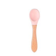 Load image into Gallery viewer, Wood &amp; Silicone Baby Weaning Spoon

