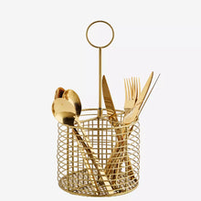 Load image into Gallery viewer, Brass Cutlery Storage Rack
