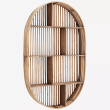 Load image into Gallery viewer, Oval Bamboo Rattan Etagere Shelving
