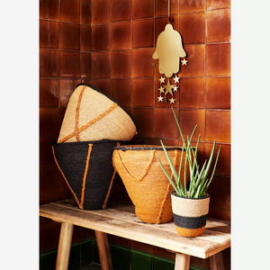 Burnt Orange Woven Seagrass Basket