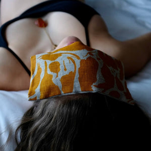 Yellow Printed Hot / Cold Eye Pillow