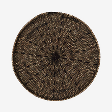 Load image into Gallery viewer, Black Braided Round Seagrass Tray
