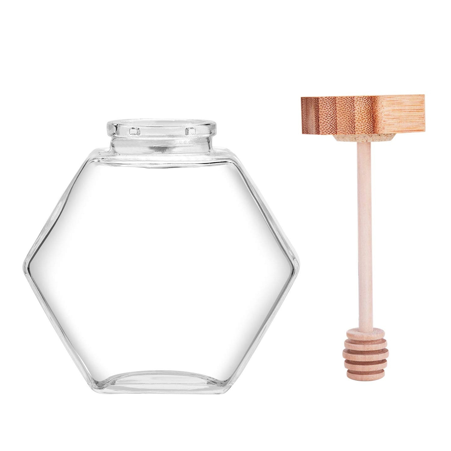 Honeycomb Honey Jar with Dipper