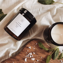 Load image into Gallery viewer, Wood, Sea Salt &amp; Sage Scented Candle
