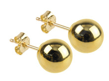 Load image into Gallery viewer, 9ct gold ball stud is discreetly minimal but elegant &amp; remains ever popular as an everyday earring. Simple design but in a highly polished finish these pair of lightweight studs are timeless.
