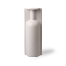 Load image into Gallery viewer, hkliving hk living matte light putty coloured finish to this trompe l&#39;oeil vase in the form of a vase mold tall single stem
