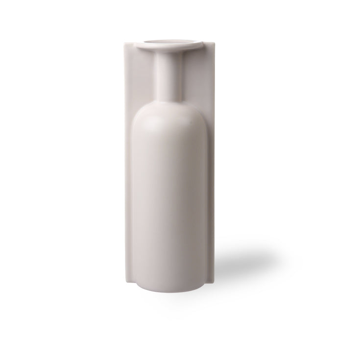 hkliving hk living matte light putty coloured finish to this trompe l'oeil vase in the form of a vase mold tall single stem