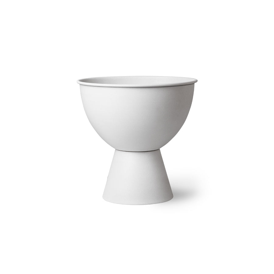 White Metal Raised Cup Planter