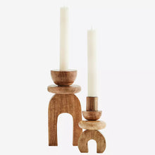 Load image into Gallery viewer, Stacked Acacia Wood Candle Holders
