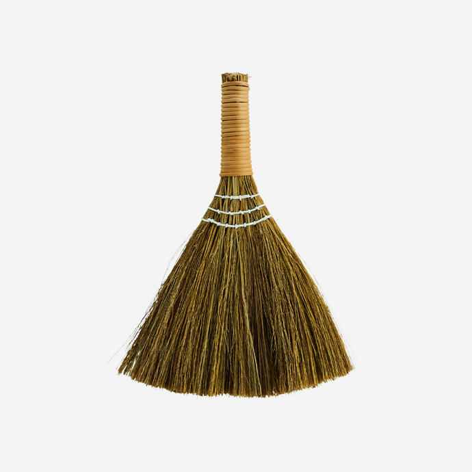 madam stoltz madamstoltz Small short handled table broom with natural hand wrapped rattan handle  sweeping cleaning 