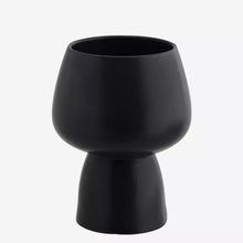 Load image into Gallery viewer, Black Sculptural Stoneware Flower Pot

