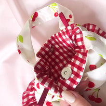 Load image into Gallery viewer, Cherry Print &amp; Gingham Silk Bag
