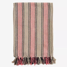 Load image into Gallery viewer, Coral &amp; Taupe Woven Cotton Throw
