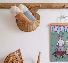 Load image into Gallery viewer, Rattan Apple Wall Storage Pocket
