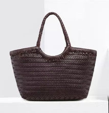 Load image into Gallery viewer, Handwoven Brown Leather Shoulder Bag
