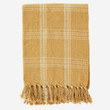 Load image into Gallery viewer, Check Mustard Woven Cotton Throw
