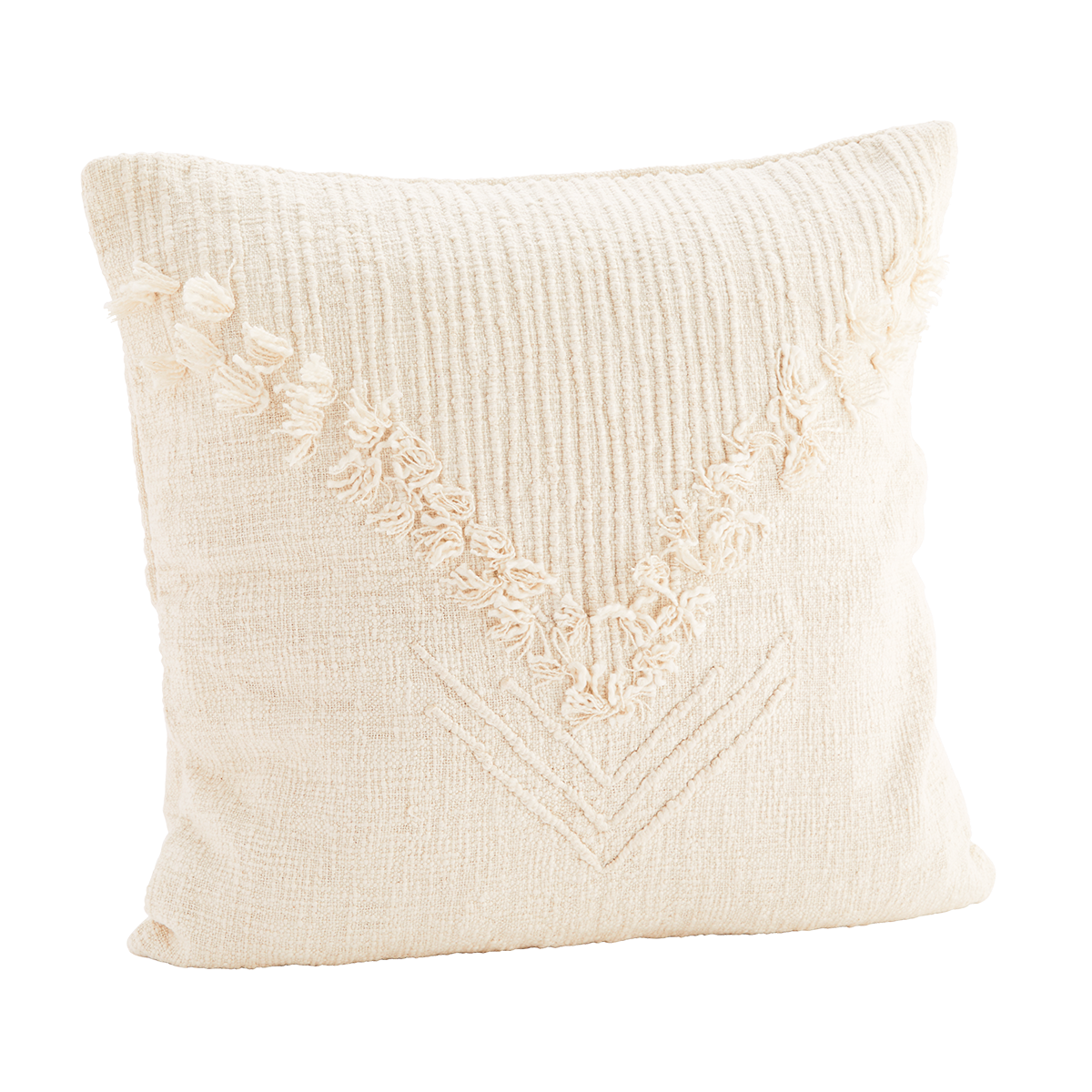 Off-White Textured Cotton Cushion Cover